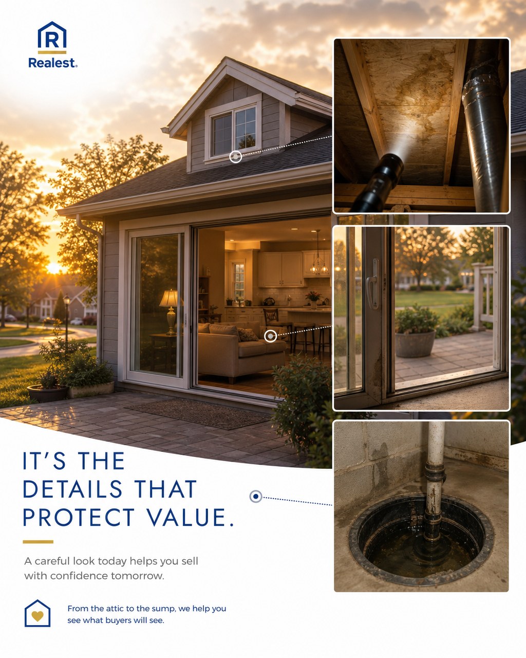 DIY seller home inspection checklist for Northwest Indiana: attic stains, sticky doors, sump — Realest